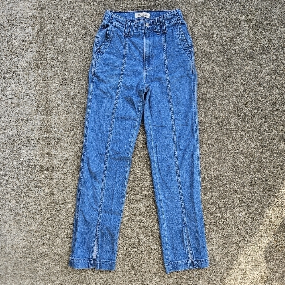 MADEWELL Straight Jean Medium Blue Indigo Wash: Seamed Edition Women's Size 23 - Picture 3 of 16